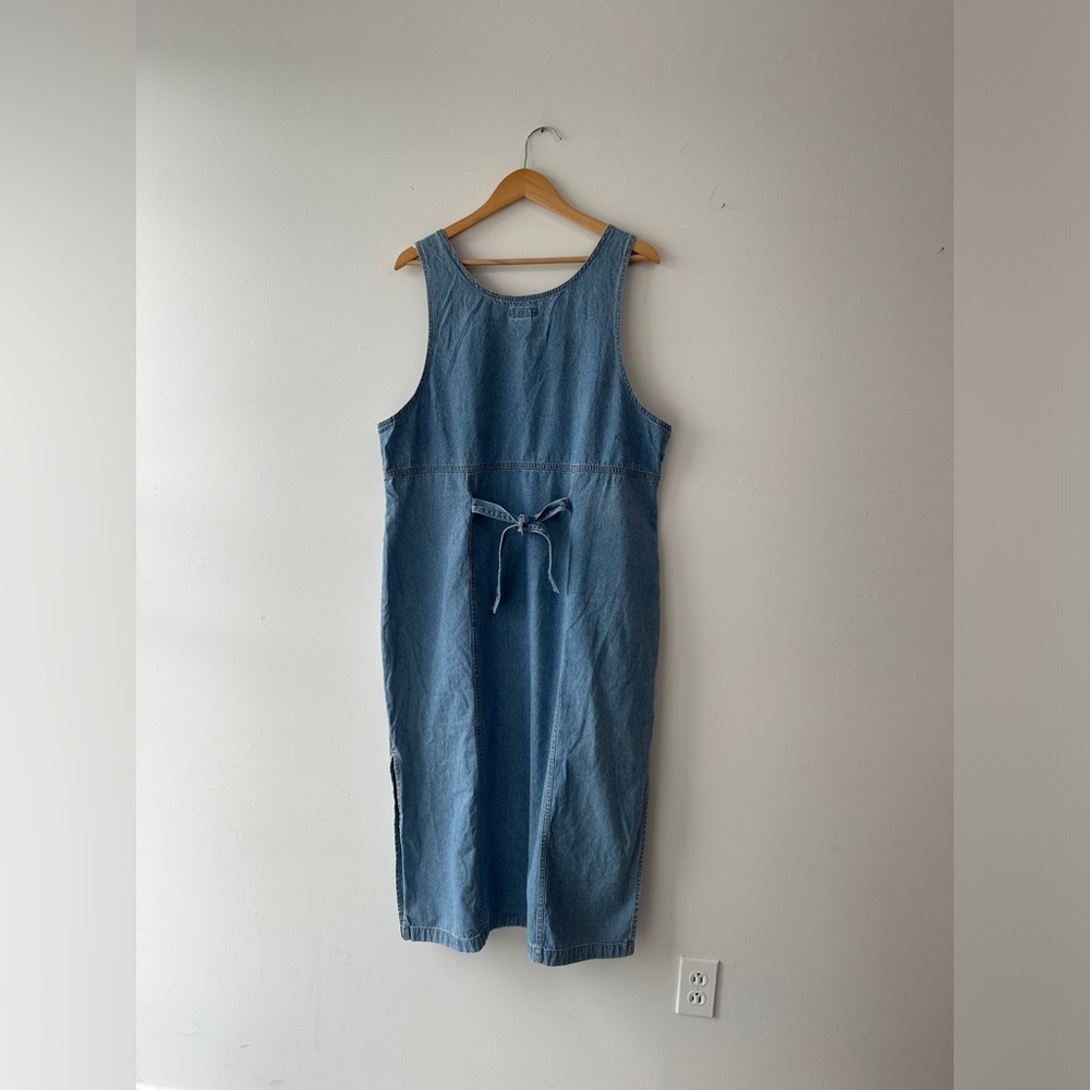 Vintage Cherokee Denim Jumper Dress-Light Wash Denim-Adjustable Straps- Size 18w - Picture 10 of 14